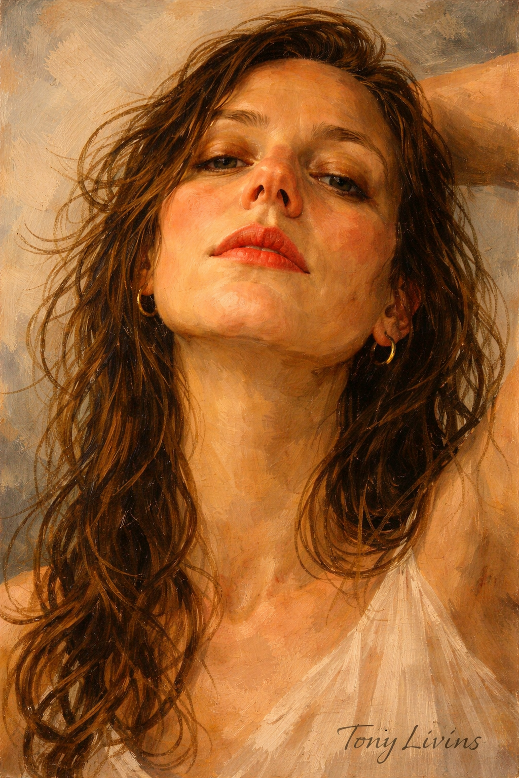 Unspoken Confidence by Tony Livins, figurative realism portrait painting