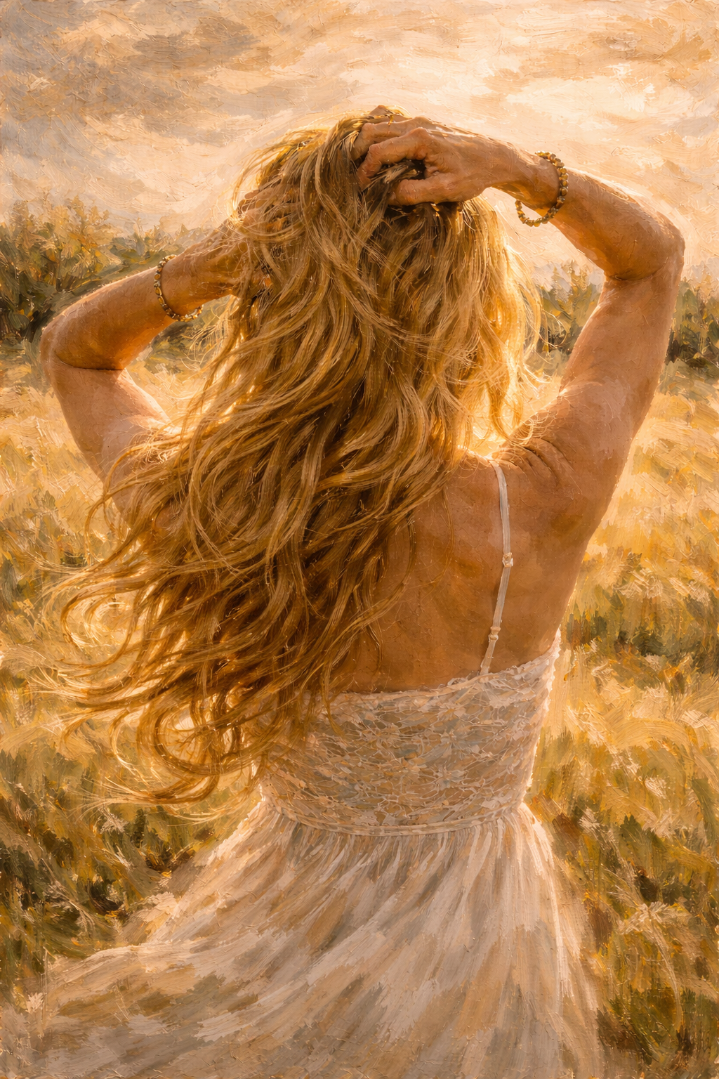 Sunlit Escape by Tony Livins, painterly figurative realism artwork
