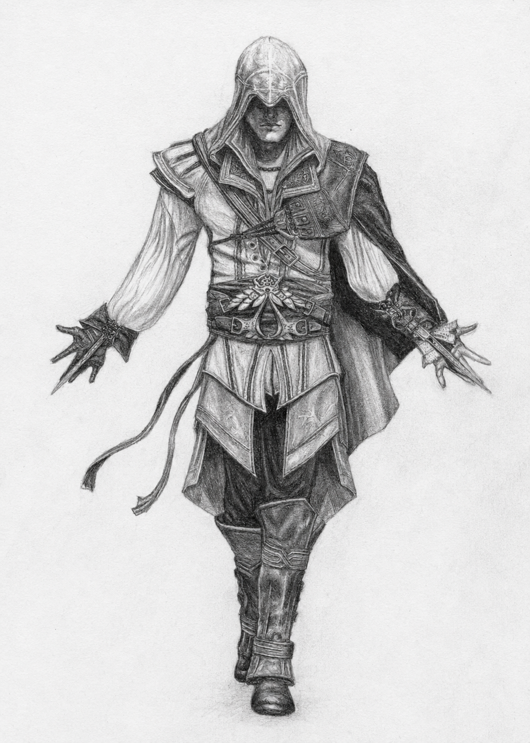 Ceremonial Shadow, graphite artwork by Tony Livins