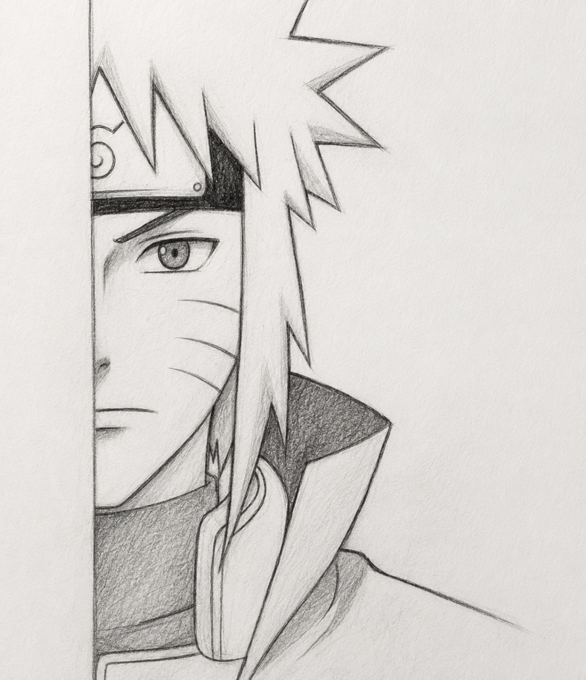 Beyond the Wall, a Naruto Uzumaki graphite fan-art portrait by Tony Livins