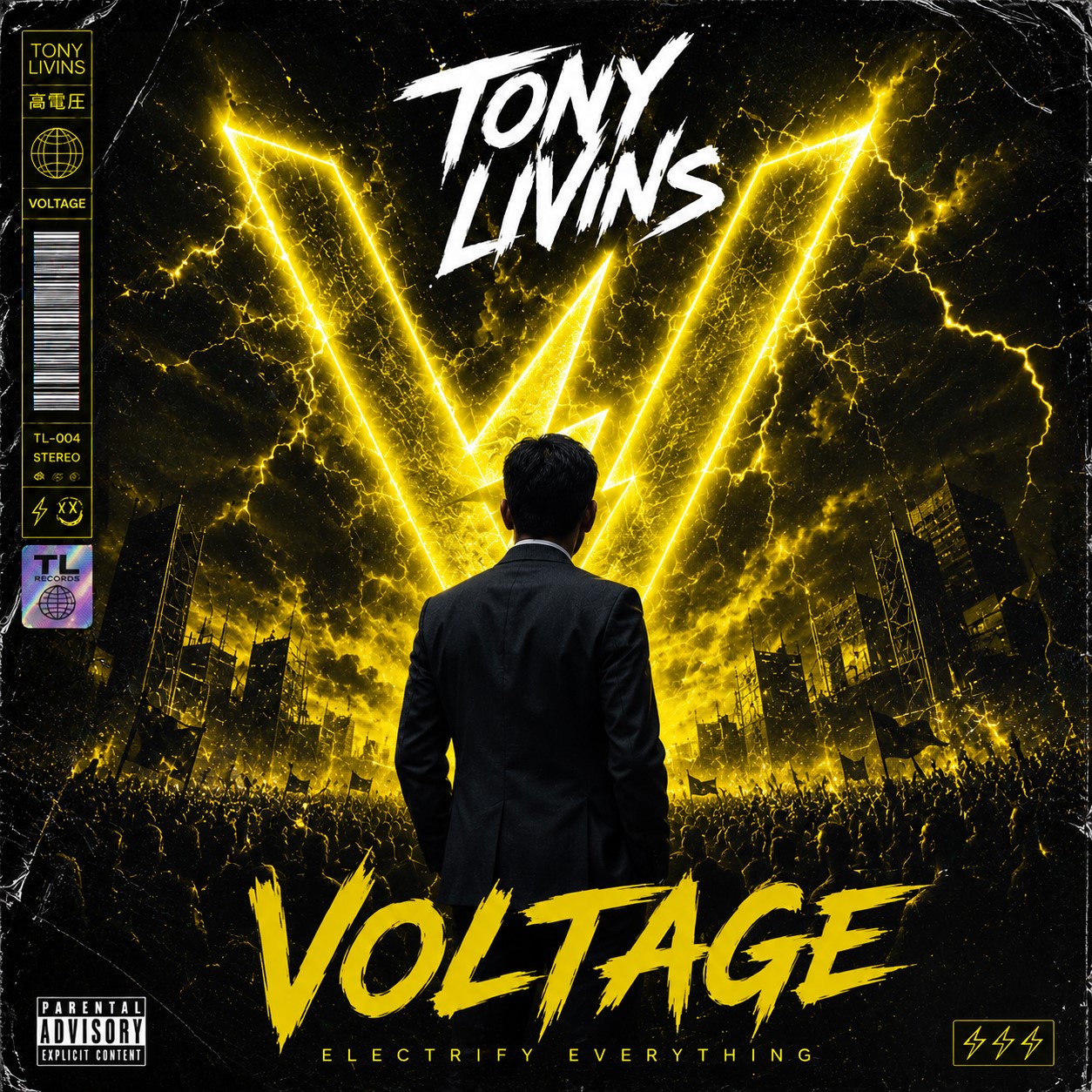 Voltage electronic album cover by Tony Livins