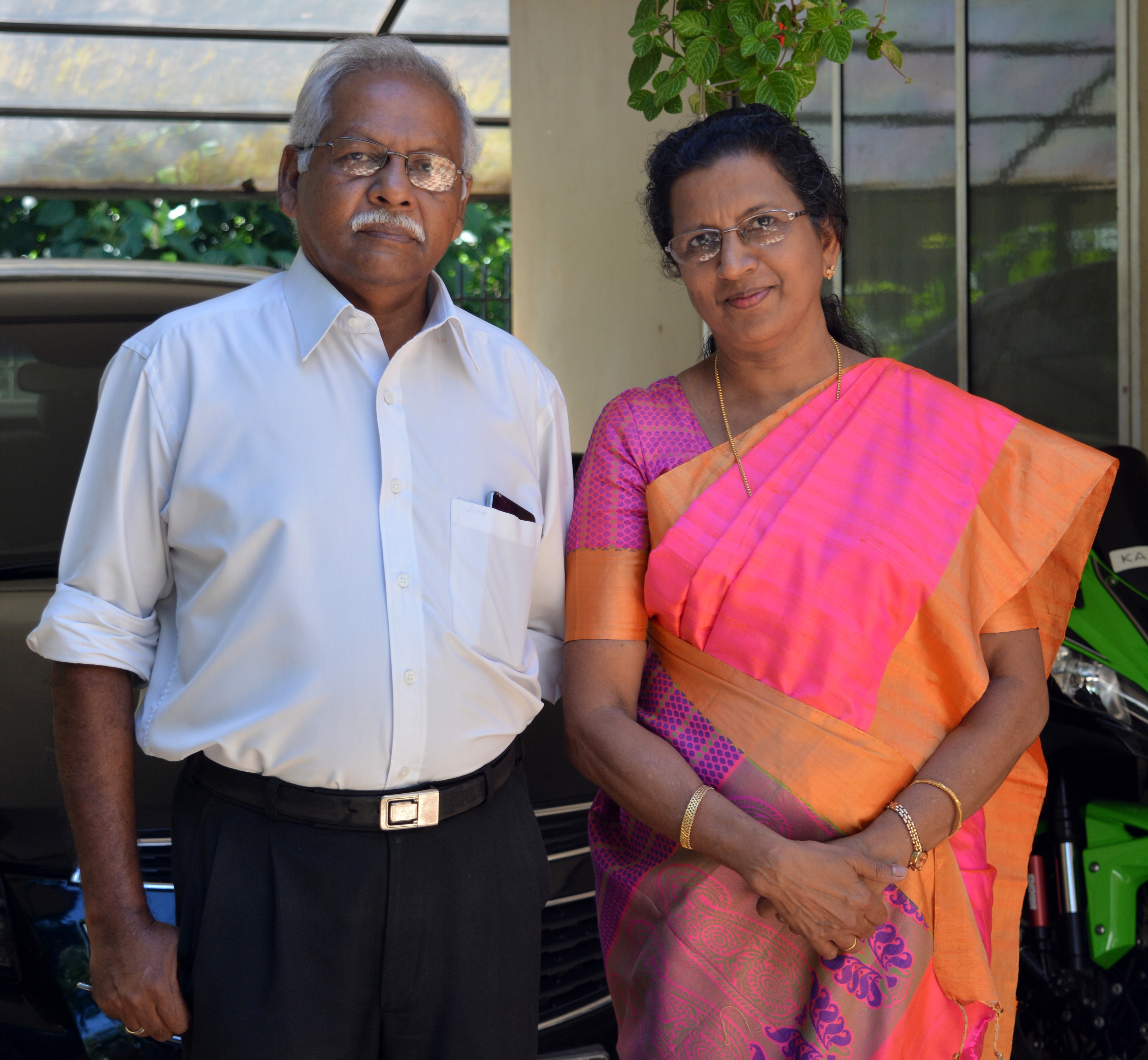 Livinsakumar and Helen Violet, parents of Tony Livins