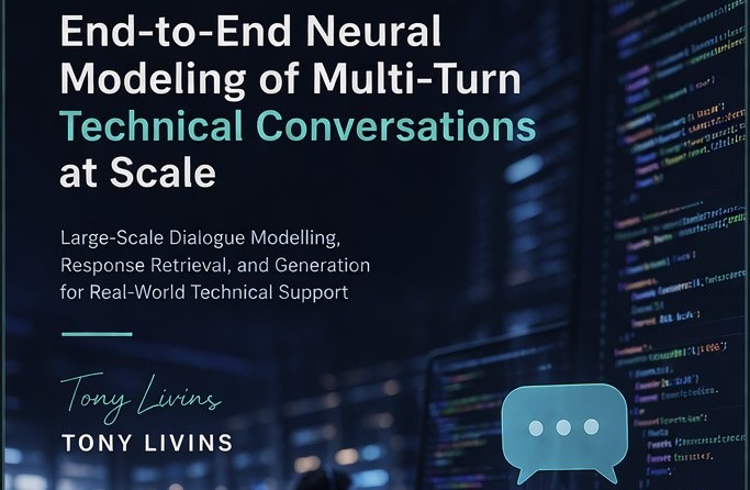 Thumbnail of End-to-End Neural Modeling of Multi-Turn Technical Conversations at Scale by Tony Livins